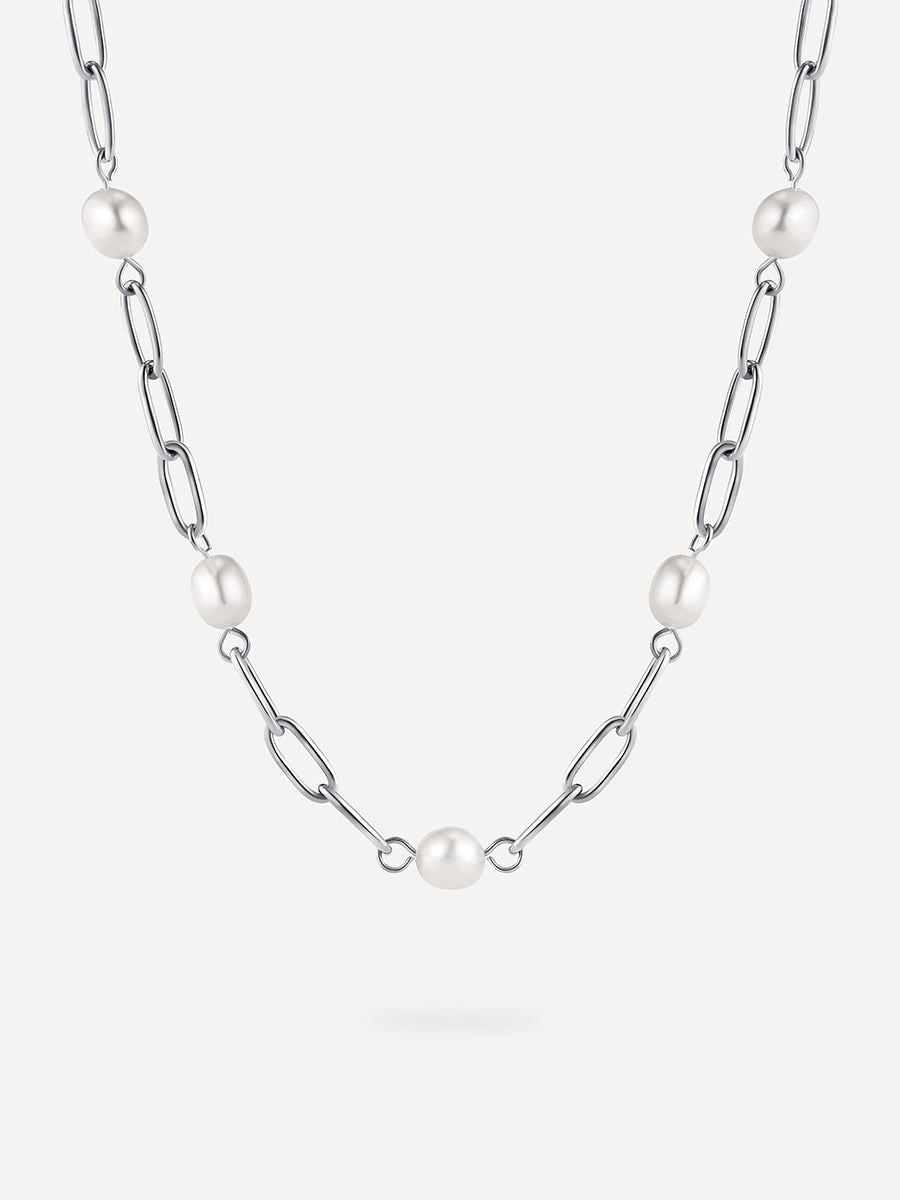 Cheerful Pearls Kette Silber